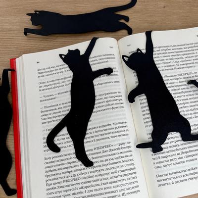 5 шт. Закладка для книг «Черный кот» Металлическая закладка в форме кота для любителей книг
