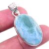Natural Republic Larimar Gemstone 925 Solid Sterling Silver Pendant 1.50'' Z0v57