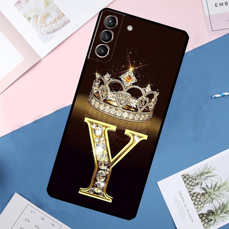 Чехол с золотым мраморным монограммой буквы Для Samsung Galaxy S24 Ultra S21 S22 S23 S25 Ultra S9 S10 Plus S20 FE S23 FE Задняя крышка