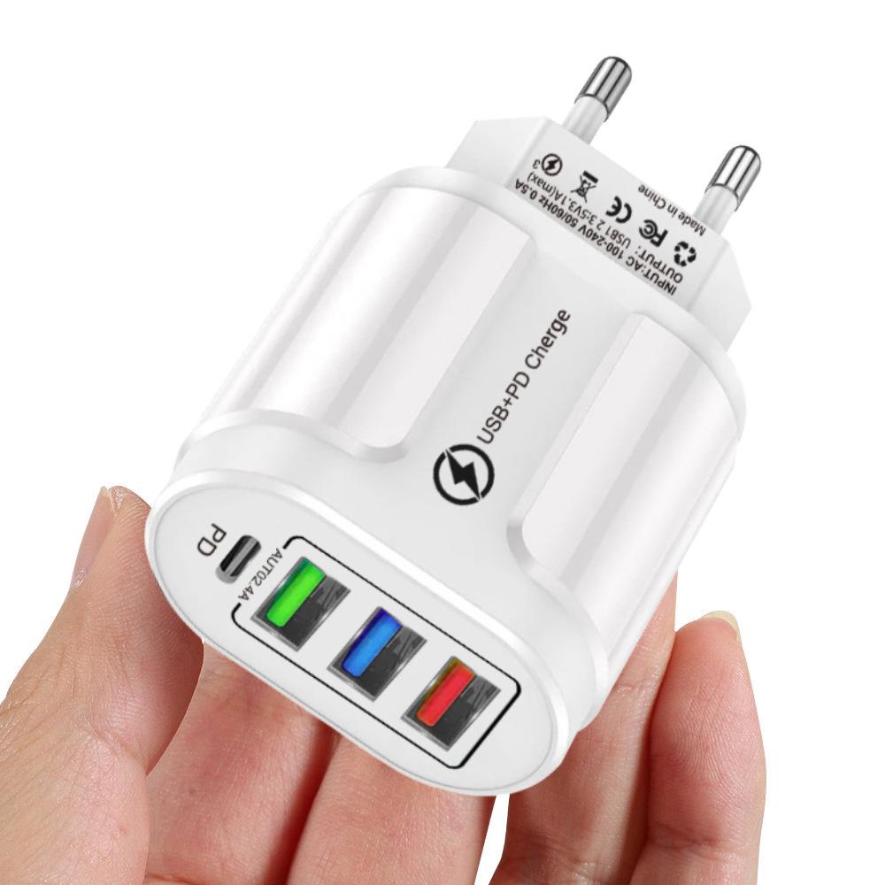 PD33W GaN QC3.0 Многопортовое EU Зарядное устройство 9V/12V Адаптер Быстрой Зарядки