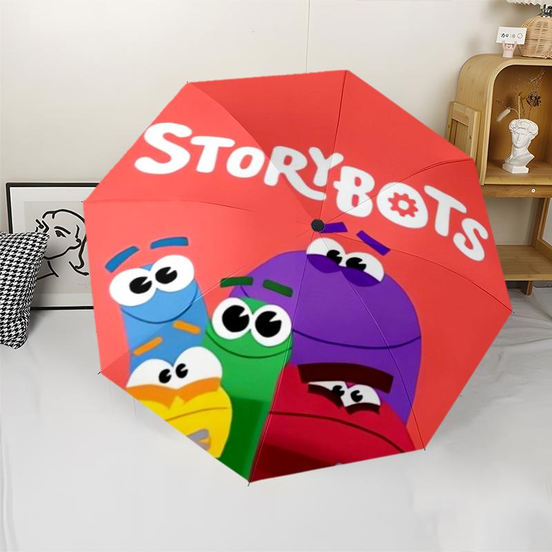 Автоматический зонт в стиле StoryBots, легкий и портативный, 8 спиц, идеально подходит для путешествий на свежем воздухе, дней рождений, Рождества, в качестве подарков.