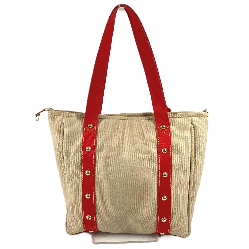 Louis Vuitton M40035 Antigua Cabas MM Bag Tote Bag Shoulder Bag Canvas Beige/Red