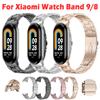 Metal Band For Xiaomi Mi Band 9 Watchband Stainless Steel Slim Business Strap For Xiaomi Band 8 Sport Bracelet Accessories