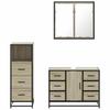 3 Piece Bathroom Furniture Set in Sonoma Oak Particle Board