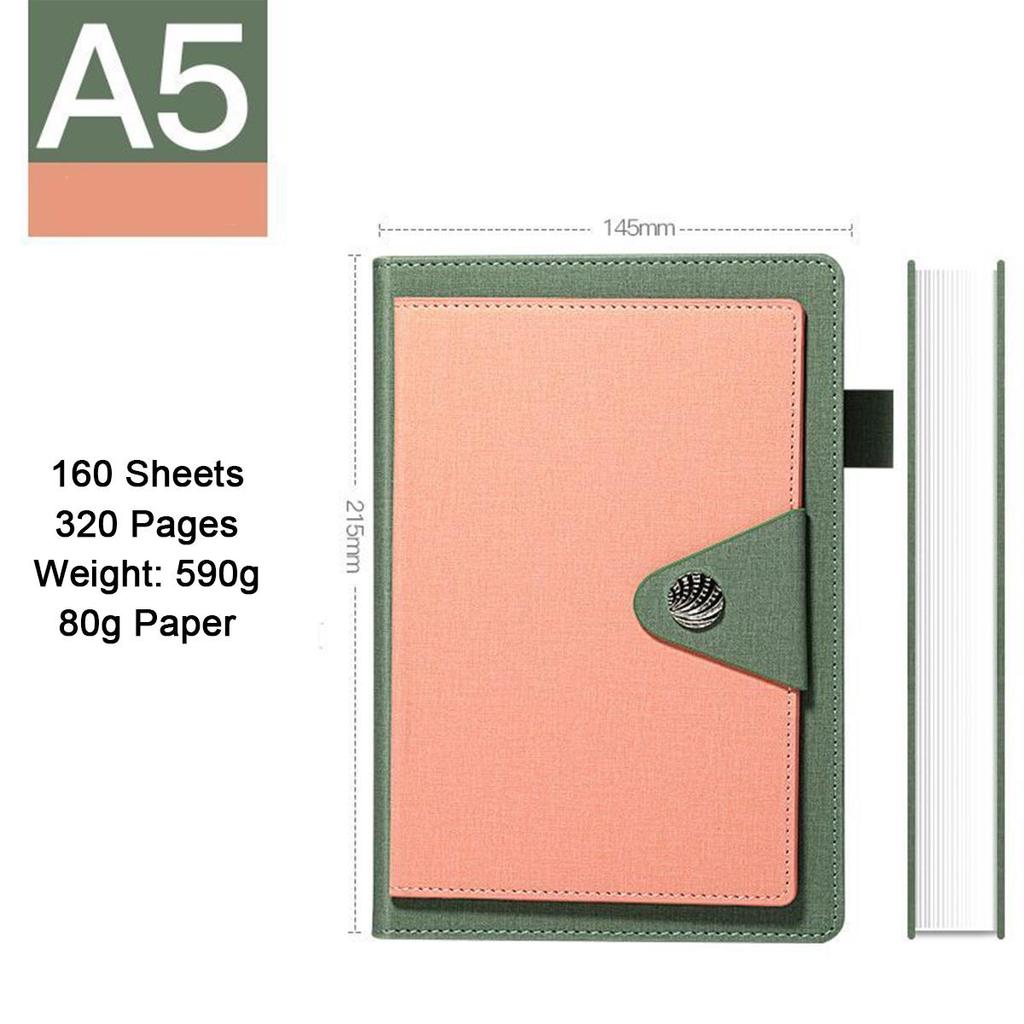 Тетрадь для деловых бумаг формата А5 из плотной ткани, ученическая тетрадь, журнал для записей рабочих совещаний, ежедневник на пряжке, внутренние страницы в линейку, 160 листов, 320 страниц