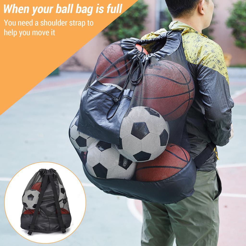 Футбольные сумки для обслуживаний, футбольная баскетбольная сетчатая сумка для большой емкости тренеров