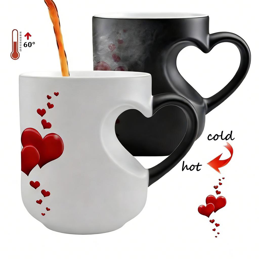Heart-shaped Color-changing Ceramic Mug