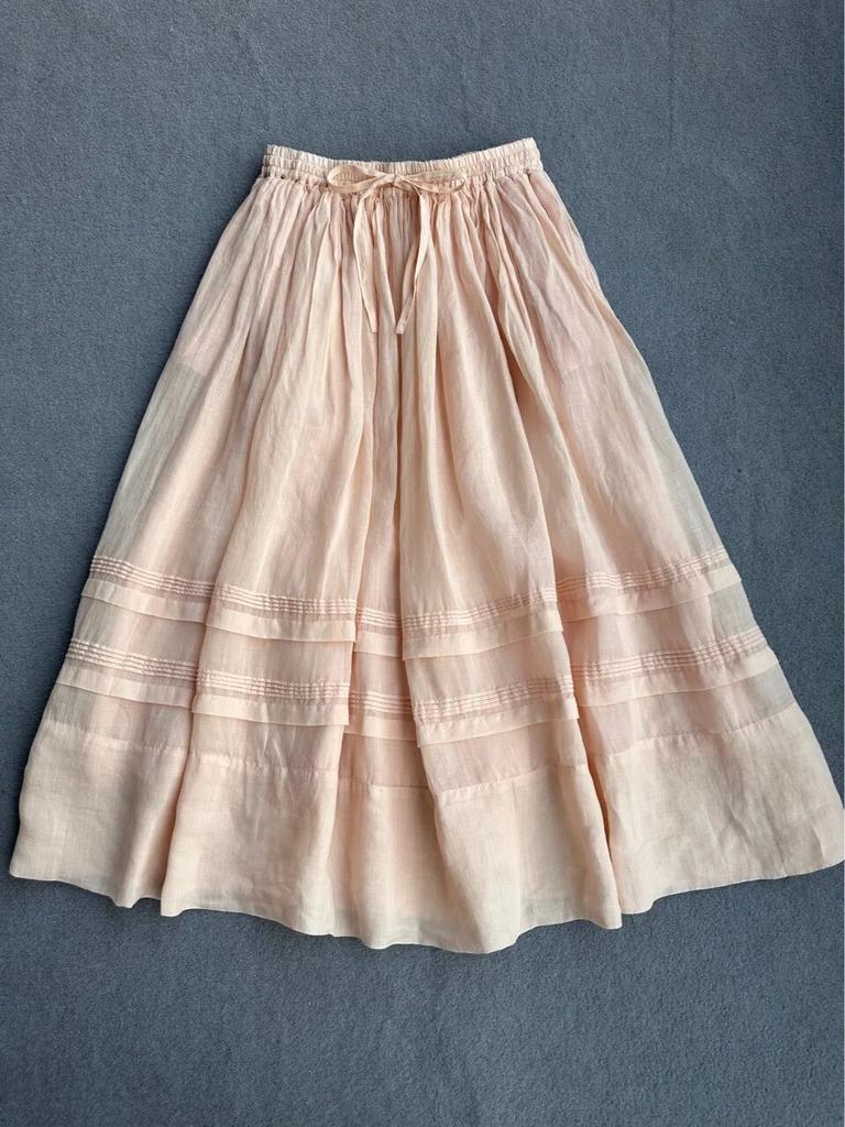 Johnature Japanese Patchwork Embroidery High Waist Women Skirts Summer All Match Vintage Loose Women Skirt