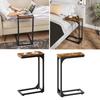 Narrow C-Shaped End Table Slim Couch Side Table Small Space Living Room