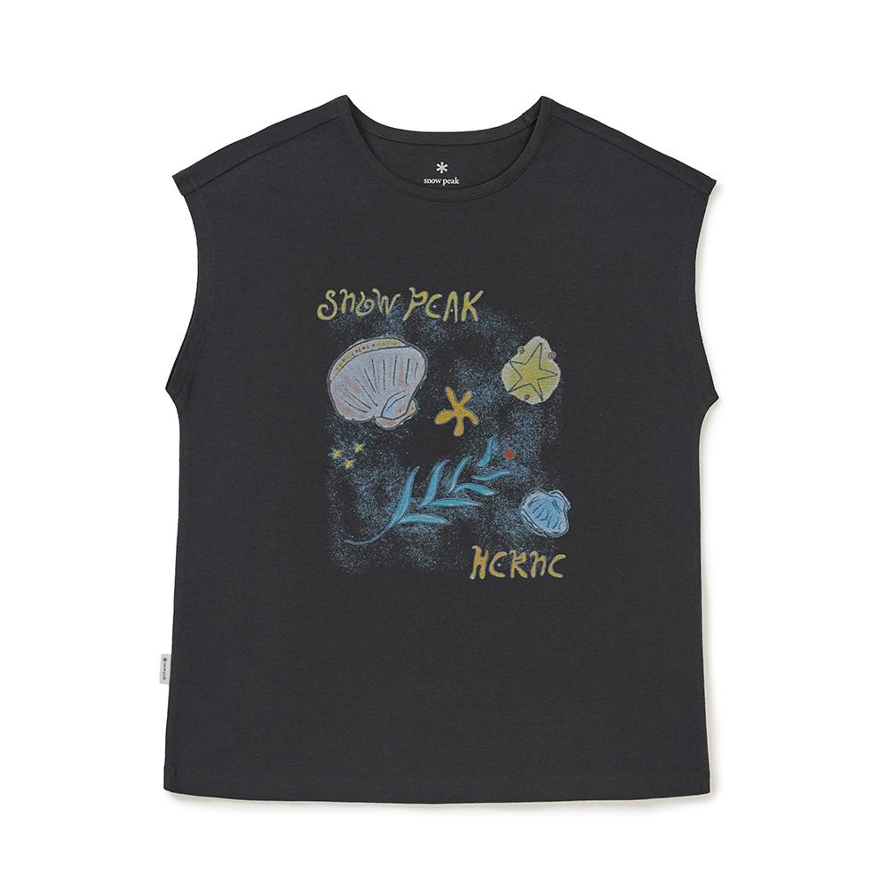 [Snowpeak] [Snow Peak X HELSHE] Women's Graphic Sleeveless Dark Navy (S25MWWST59)