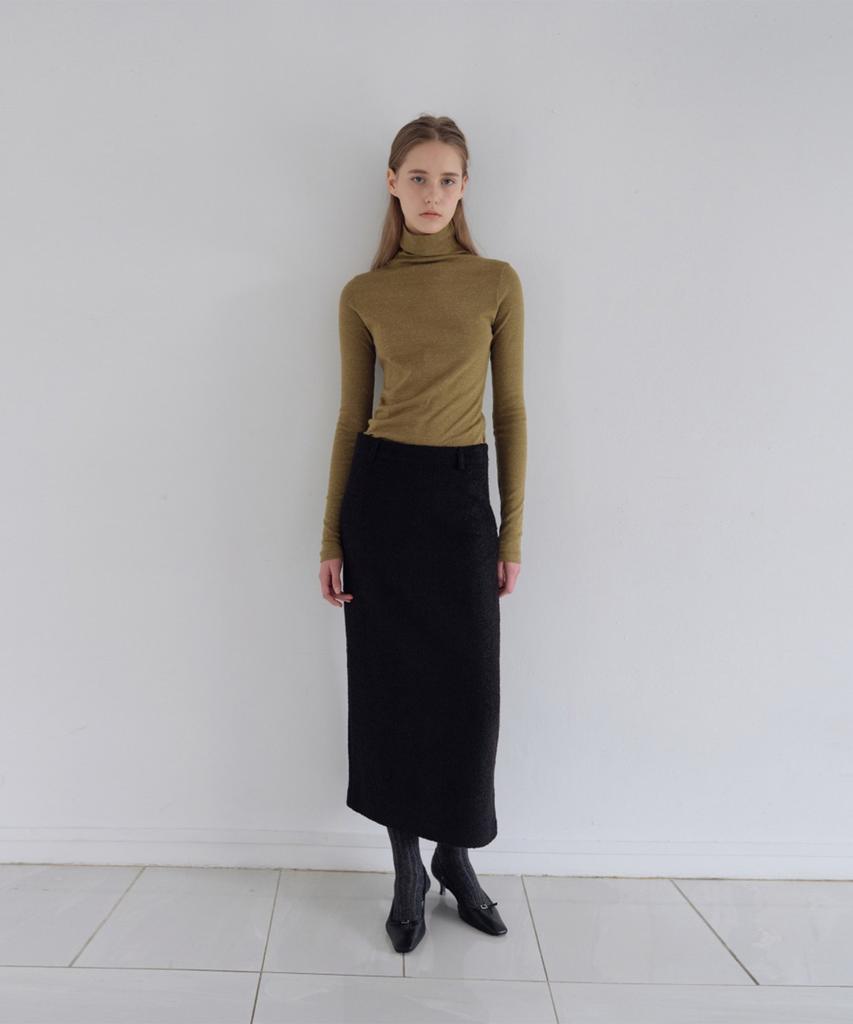 Длинная юбка Deolil Frost Wool_Черная