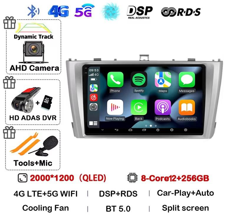 Android 14 Carplay Auto для Toyota Avensis 3 2008 2009 2010 2011 2012 2013- 2015 Автомобильный Радио Мультимедиа Стерео Плеер GPS 4G WIFI