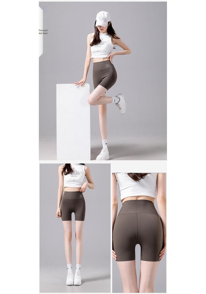 Женские велосипедные штаны с высокой талией под акулью кожу - Стройнящие, Защита от обнажения, Контроль живота, Поднятие ягодиц, Тонкий базовый слой для использования на улице.
