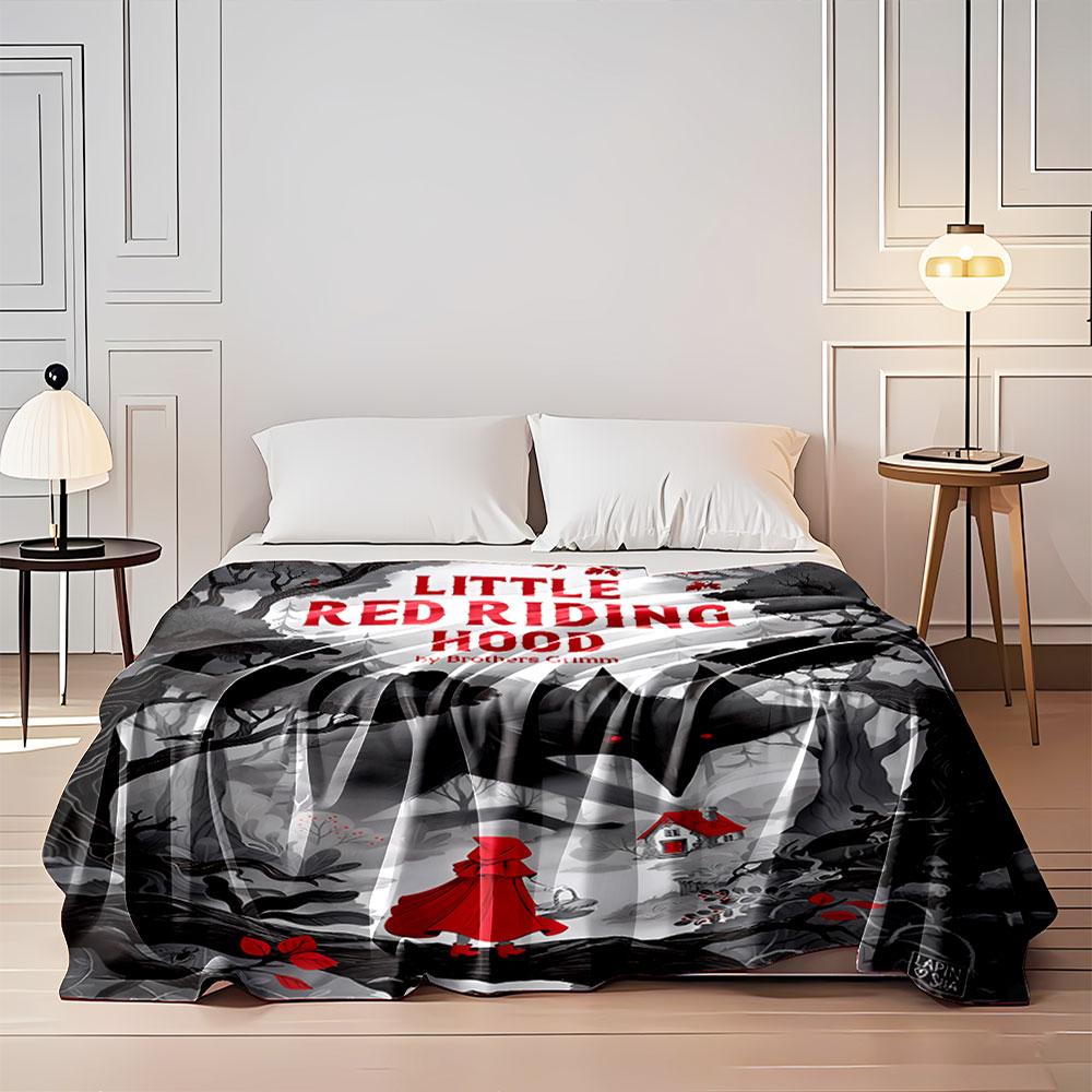 "Red Riding Hood Illustration Blanket" for all seasons blanket lunch break throw gift