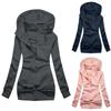 Womens Fashion Solid Pullover Tops Long Sleeves Loose Coat Casual Jackets