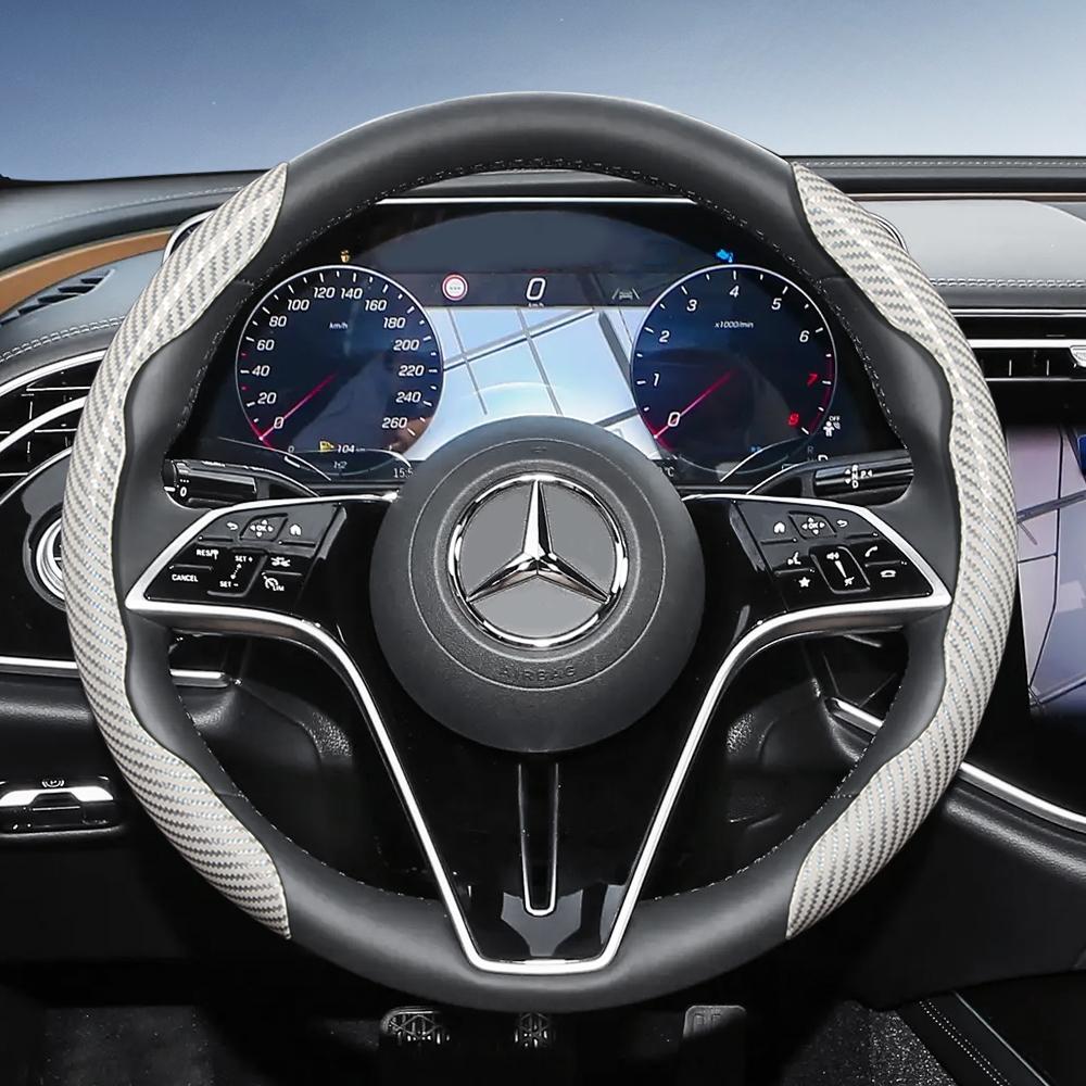 Suitable for Mercedes-Benz Carbon Fiber Texture Steering Wheel Cover with Segmented Quick-Release Design V g S a E C Class Gle Glc Gla Glb