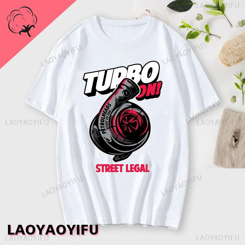 2024 новая футболка с принтом Turbo Spins для унисекс, летние хлопковые топы с круглым вырезом, модные индивидуальные футболки, свитшот, футболка унисекс