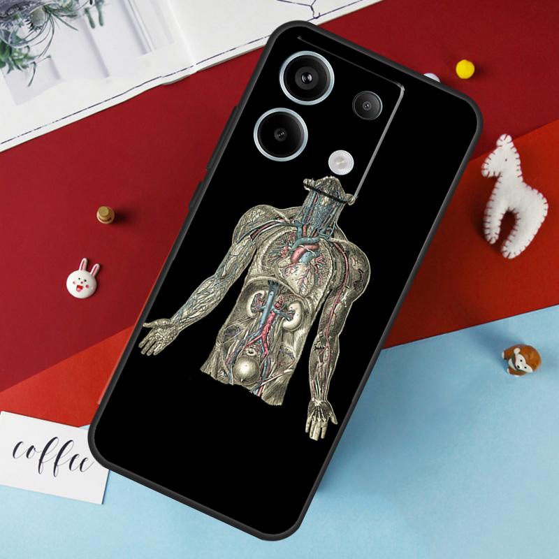 Human Anatomy Case For Xiaomi Redmi Note 12 11 10 9 8 13 Pro Plus 12S 11S 10S 9S 10A 9C 10C 12C 13C Cover
