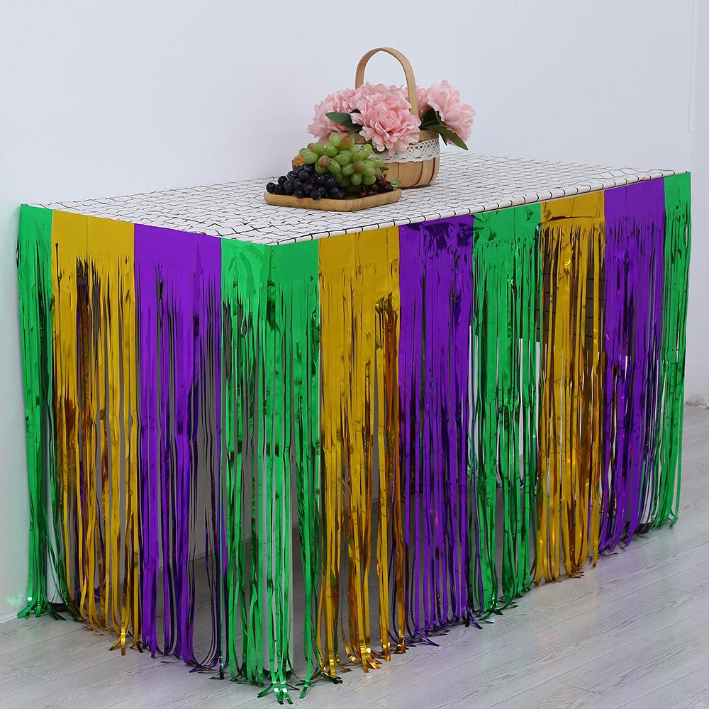 Мишурная юбка для стола 275x75см - Украшение для вечеринки и мероприятия