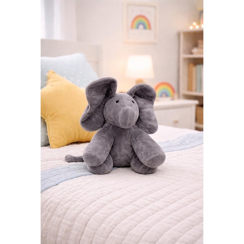 Elefant de Plus Soft Plush Toy, Grey Elephant Stuffed Animal, 30cm Cuddly Gift for Babies & Kids