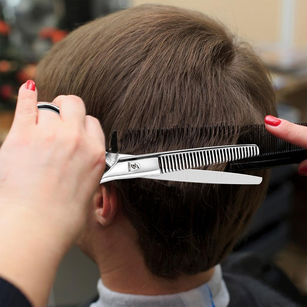 Ножницы для стрижки и парикмахерские ножницы Sangelar длиной 6 дюймов, ножницы из нержавеющей стали премиум-класса с гладкими и острыми лезвиями для салонов (Бесплатная сумка)