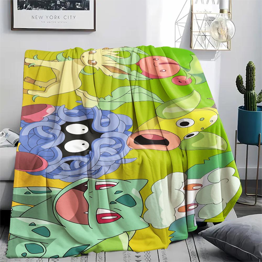 Pokémon pattern Flannel Blanket, High quality Comfortable for All Seasons, Home Decor, Warmth and Comfort, Perfect for Gifts.