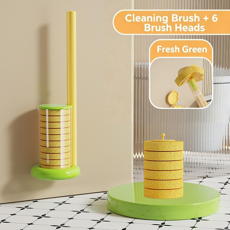Disposable Toilet Brush Kit with Removable Heads for Bathroom Germ-Free and Efficient Strain-Free Cleaning
