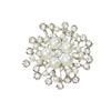 Large Rhinestone Simulated Pearl Snowflake Brooches Christmas Snow Brooch Crystal Pin Women Fashion Jewelry