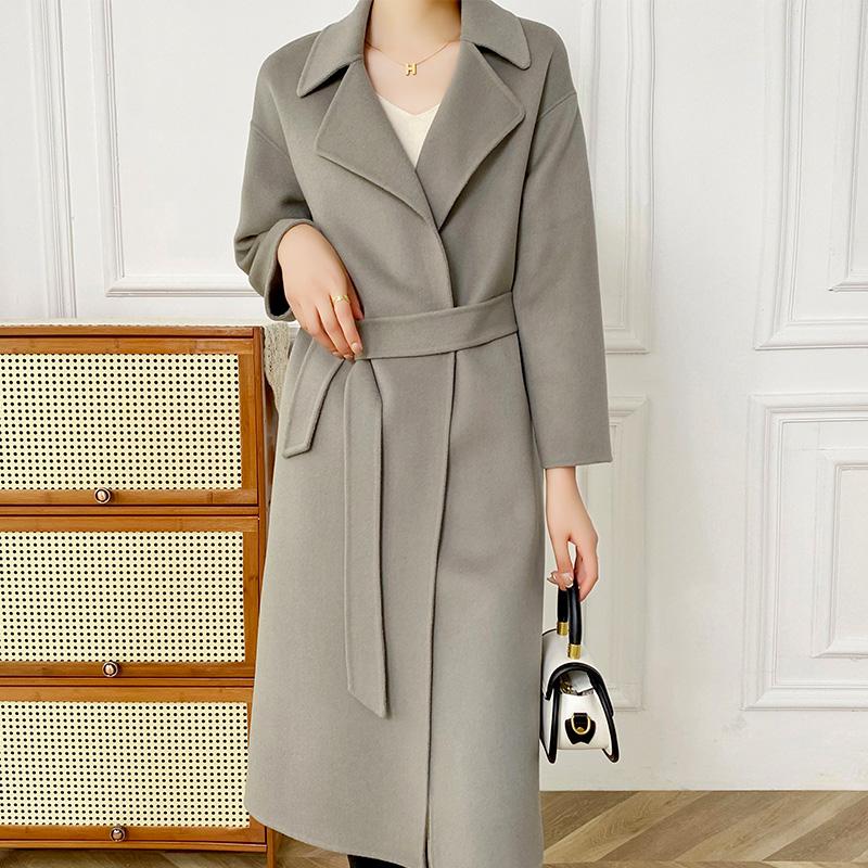 Женское шерстяное пальто TIDENOVEL 100% шерсть осеннее шерстяное длинное пальто ручной работы свободное пальто-бушлат зимняя теплая шерстяная длинная куртка кашемировое пальто