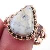 Natural Dendrite Opal Gemstone 925 Sterling Silver Two Tone Ring Size 10 Q6L28