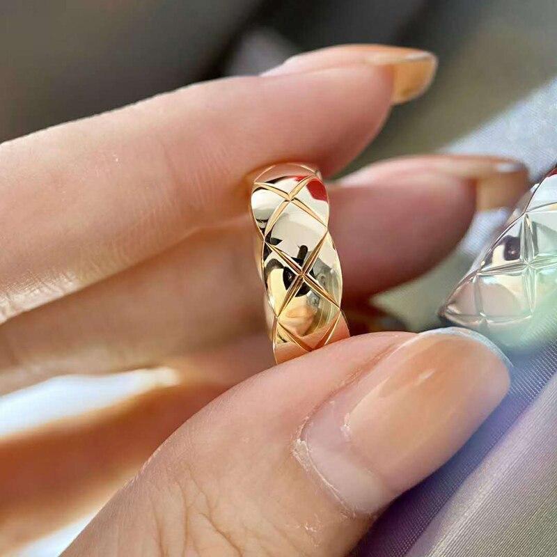 Кольца с гладким ромбическим узором 6 мм, полированная нержавеющая сталь, геометрическое мужское и женское эксклюзивное обручальное кольцо для пары