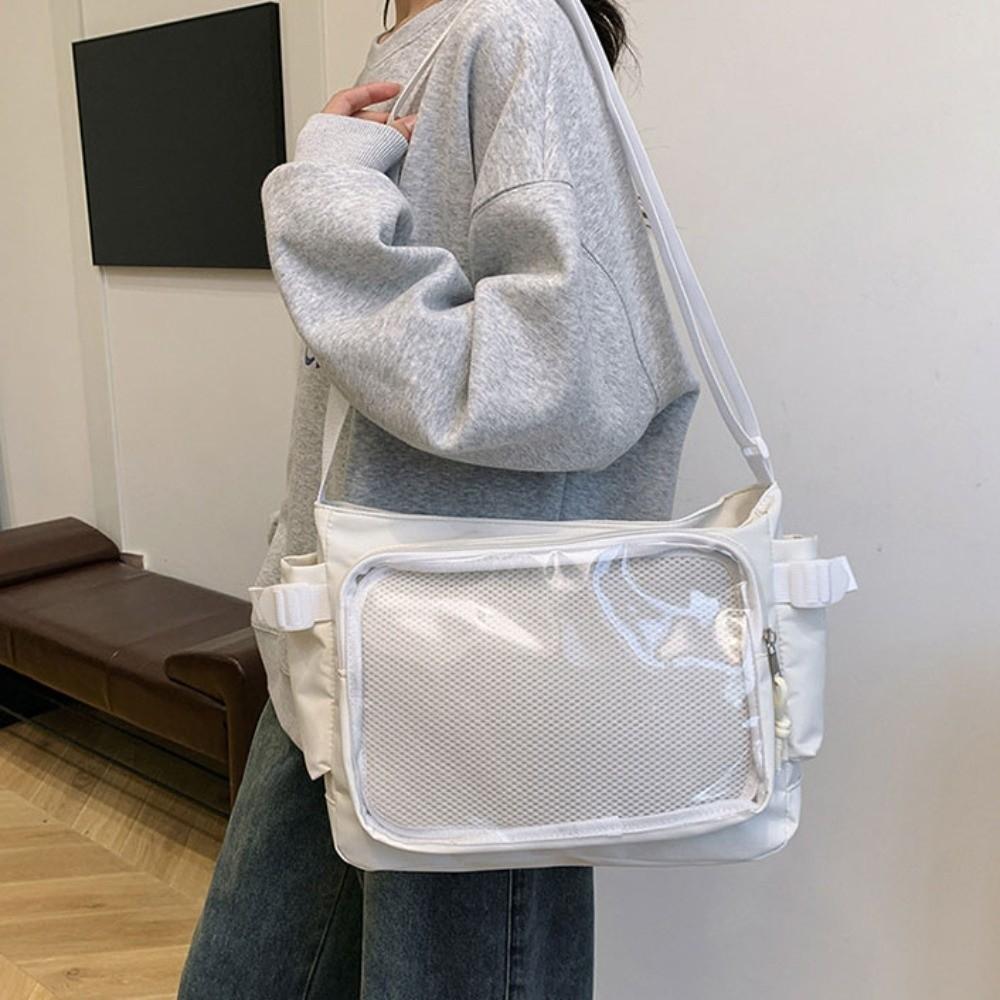 PVC Badge Display Shoulder Bag Clear Crossbody Bag Transparent Pocket Itabag Goods Display