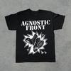 ВИНТАЖНАЯ ЧЕРНАЯ ХЛОПКОВАЯ ФУТБОЛКА С КОРОТКИМ РУКАВОМ ГРУППЫ AGNOSTIC FRONT S-5XL UR582 Унисекс