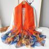 Spring/Summer New Women'S Silk Scarf 130 * 180cm Simulated Silk Twill Square Scarf Fashion Printed Large Square Scarf Professional Scarf