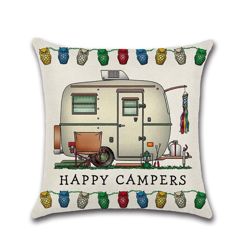 Декоративная наволочка на подушку-плед для дивана Happy Campers, идеально подходящая для домашнего декора