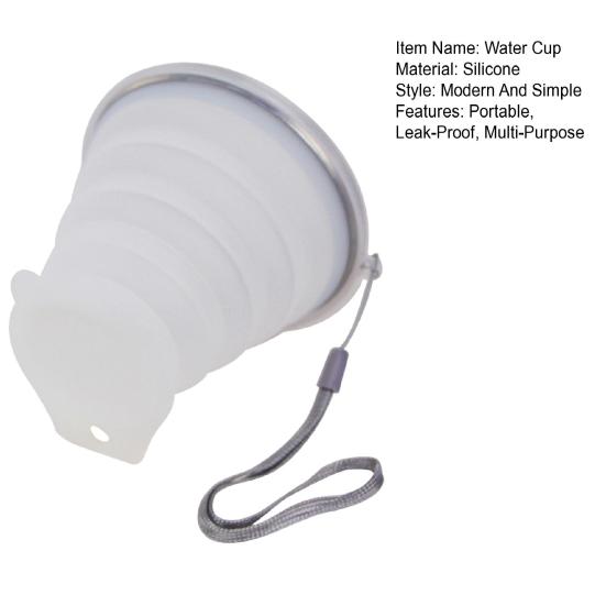 Складной силиконовый стакан для воды Yousheng со шнурком, широким горлышком, герметичный, портативная бутылка для воды с прозрачной крышкой