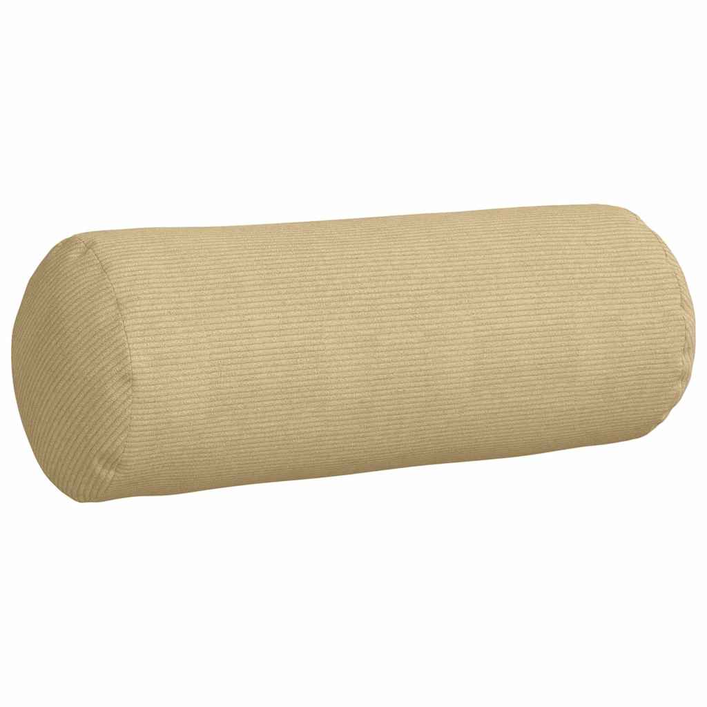 Bolster Cushions 2 pcs Grey Green Ø 25 x 70 cm Cord Fabric