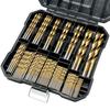 99-Piece Titanium-Plated Straight Handle Twist Drill Bit Set (1.5-10mm) for Woodworking