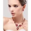 Shining Diva Fashion Latest Stylish Rose Gold Tulip Design Earrings Necklace Jewellery Set