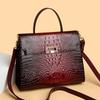 Женская сумка новая с крокодиловым узором портативная ретро на плечо через плечо большой вместимости