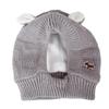 Pet Hat Rabbit Ears Wind-Proof Knitted Hat for 2Pcs Grey Puppy Headgear