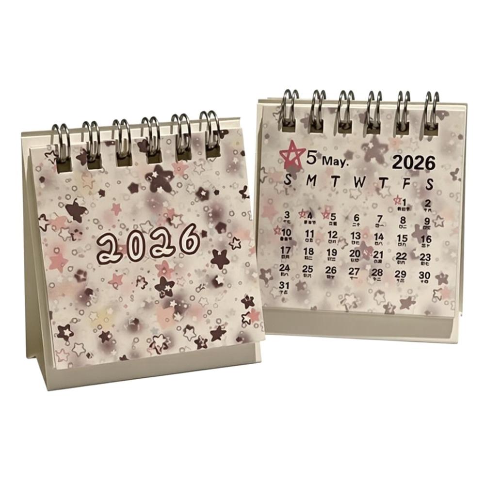 Mini Desktop Calendar Coil Binding Schedule Planner Cute 2026 Desk Calendar Office School Supplies