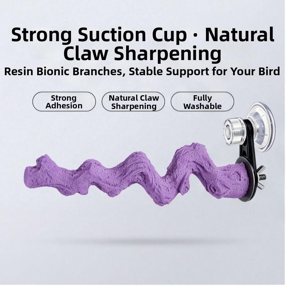 Non-slip Bird Standing Perch Parrot Nail Grinder Leopard Gecko Lizard Tank