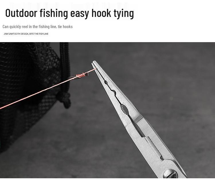 Удлиненные самоблокирующиеся многофункциональные рыболовные плоскогубцы из нержавеющей стали