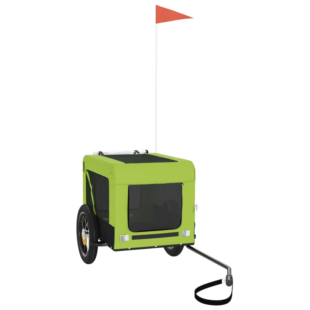 Bicycle Trailer for Dogs Green and Black Oxford Fabric & Iron