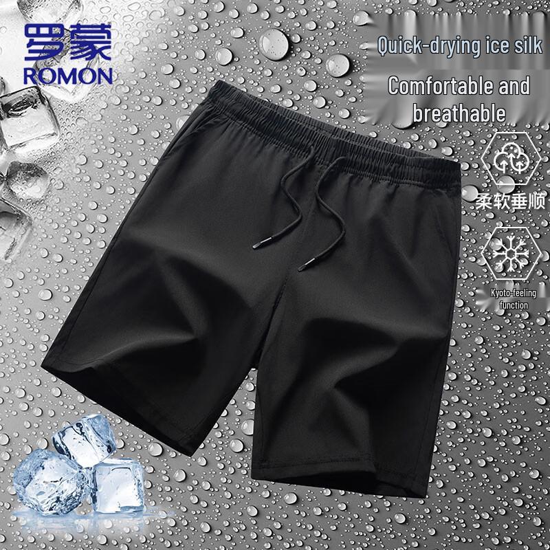 ROMON Men's Ice Silk Quick-Dry Sports Shorts