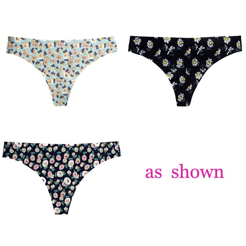 CINOON 3 шт./лот, женское сексуальное нижнее белье с цветами, соблазнительные трусики с низкой талией, стринги, дышащее нижнее белье без следов, стринги, нижнее белье