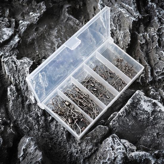 50Pcs Fishing Connector Gear Set Stainless Steel Pins 360-Degree Rotation Strong Tension Mini Size Swivel Cotter Pins