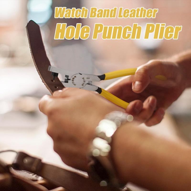 Leather Belt Hole Punch Plier Eyelet Puncher Revolve Sewing Machine Bag Setter Tool Watchband Strap Household Leathercraft 2mm