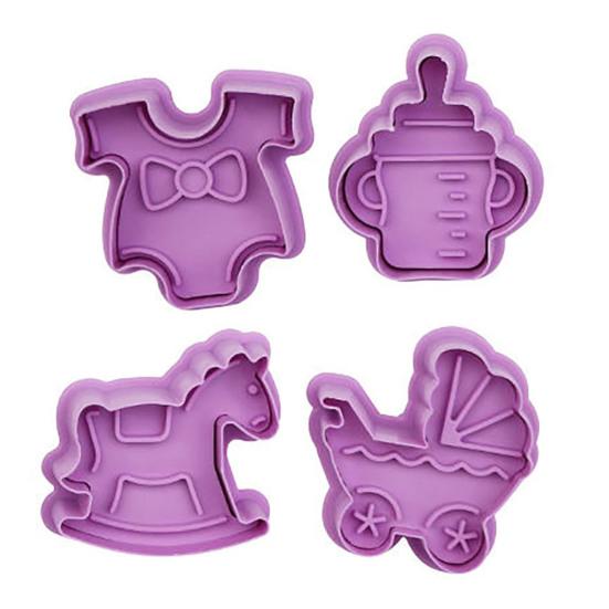 Yousheng 4 шт./комплект формочек для печенья с рисунком из мультфильмов, антипригарная пластиковая форма для выпечки, пресс-форма для кухни